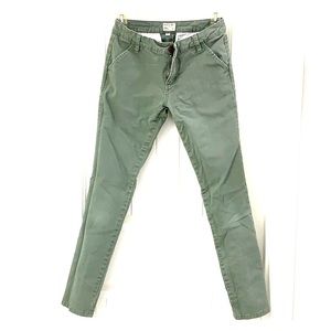 olive green RVCA skinny jeans